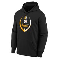 Youth Nike Black Pittsburgh Steelers Icon Therma Pullover Hoodie