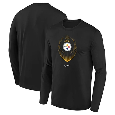 Youth Nike Black Pittsburgh Steelers Legend Icon Long Sleeve T-Shirt