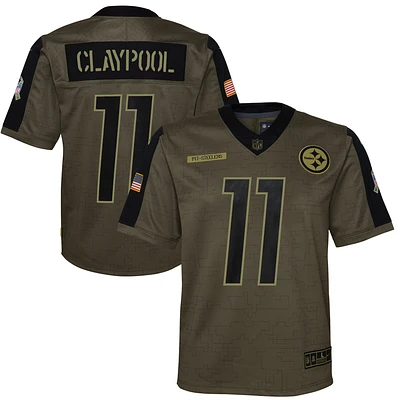 Maillot Nike Chase Claypool Olive Pittsburgh Steelers 2021 Salute To Service Game pour jeunes