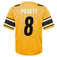 Maillot de match inversé Nike Kenny Pickett doré pour jeunes des Pittsburgh Steelers