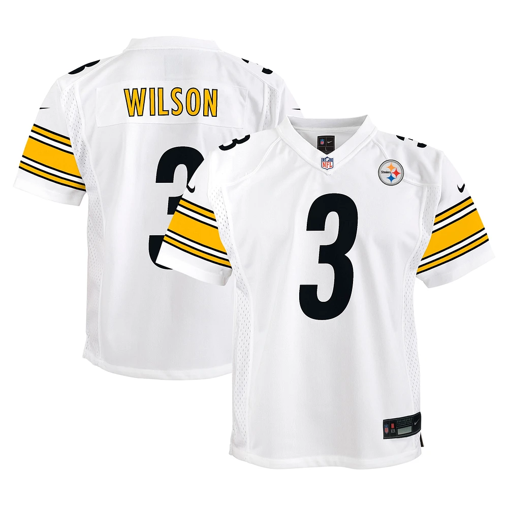 Maillot de jeu Nike Russell Wilson blanc des Steelers Pittsburgh pour jeunes