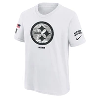 T-shirt Nike blanc pour jeunes Pittsburgh Steelers 2024 Salute To Service