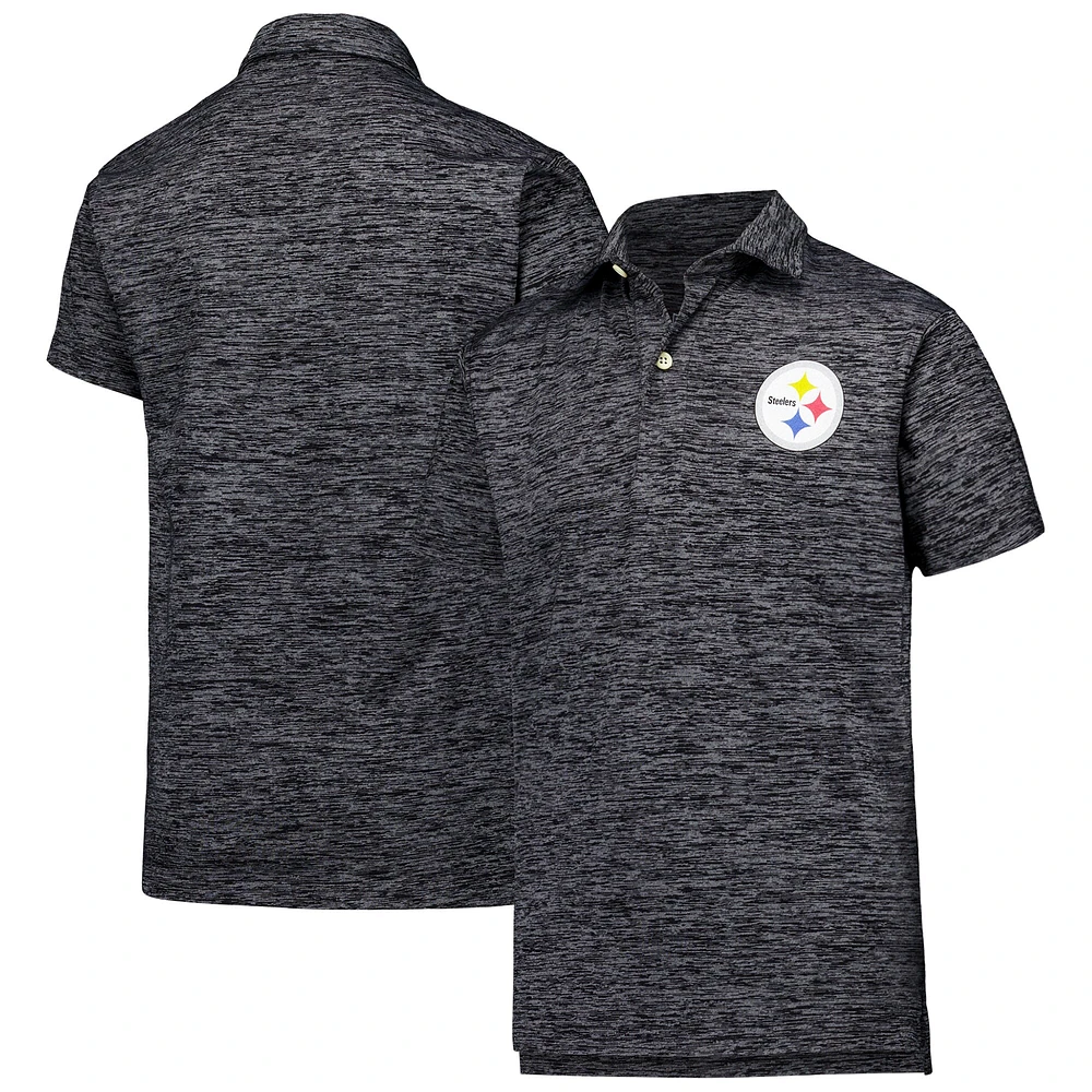 Polo noir Wes & Willy pour jeunes Pittsburgh Steelers Cloudy Yarn