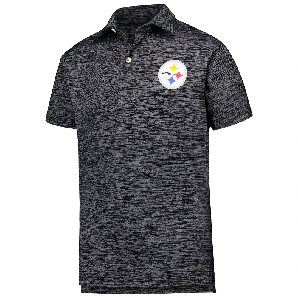 Polo noir Wes & Willy pour jeunes Pittsburgh Steelers Cloudy Yarn