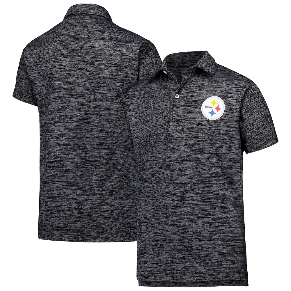 Polo noir Wes & Willy pour jeunes Pittsburgh Steelers Cloudy Yarn