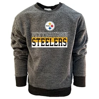 Youth Wes & Willy  Black Pittsburgh Steelers Reversible Fleece Pullover Sweatshirt