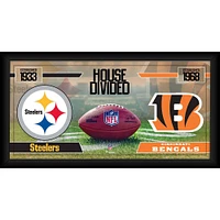 Collage de football encadré 10" x 20" des Steelers de Pittsburgh contre les Bengals de Cincinnati