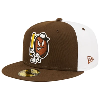 Men's New Era Brown/White Portland Sea Dogs Theme Night 59FIFTY Fitted Hat