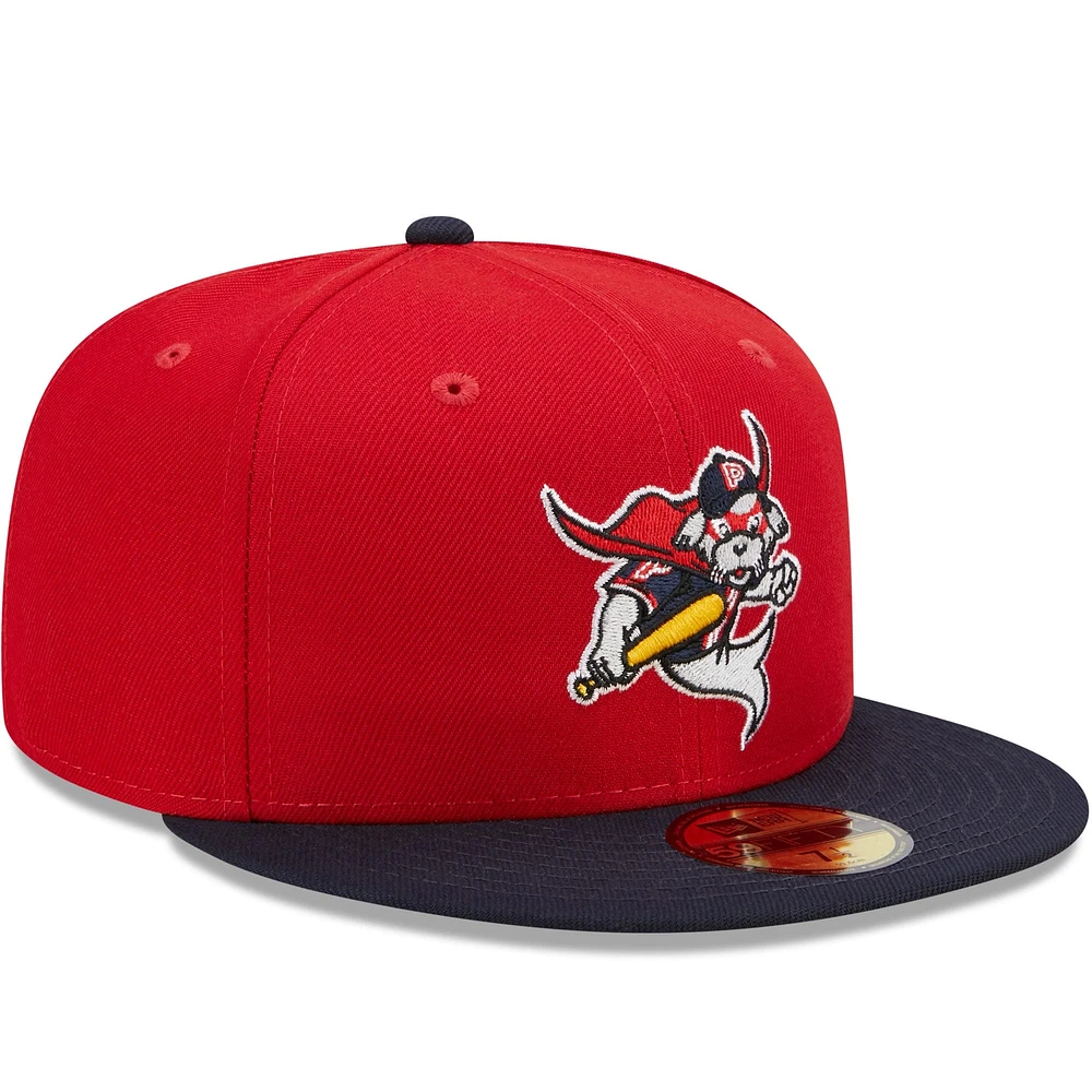 Men's New Era Red/Navy Portland Sea Dogs Marvel x Minor League 59FIFTY Fitted Hat