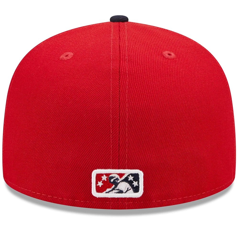 Men's New Era Red/Navy Portland Sea Dogs Marvel x Minor League 59FIFTY Fitted Hat