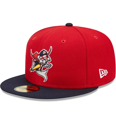 Casquette ajustée 59FIFTY Portland Sea Dogs Marvel x Minor League New Era rouge/bleu marine pour homme