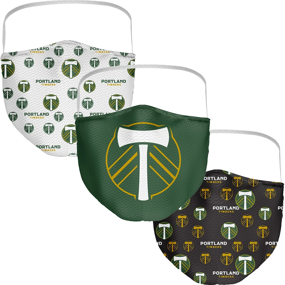 Adult Fanatics Portland Timbers All Over Logo Face Covering 3-Pack