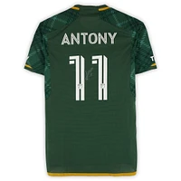 Antony Portland Timbers Autographed Match-Used #11 Green adidas Jersey from the 2024 MLS Season - Size S