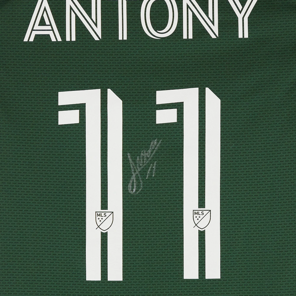 Antony Portland Timbers Autographed Match-Used #11 Green adidas Jersey from the 2024 MLS Season - Size S