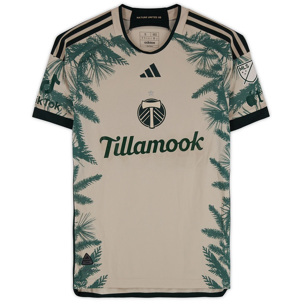 Antony Portland Timbers Autographed Match-Used #11 Tan adidas Jersey from the 2024 MLS Season - Size S