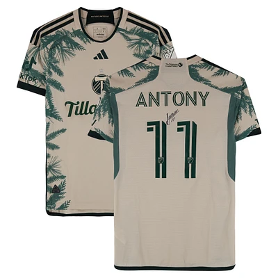 Antony Portland Timbers Autographed Match-Used #11 Tan adidas Jersey from the 2024 MLS Season - Size S