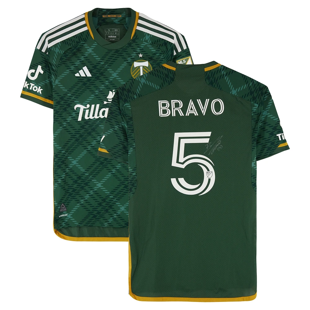 Claudio Bravo Portland Timbers Autographed Match-Used #5 Green adidas Jersey from the 2024 MLS Season - Size S