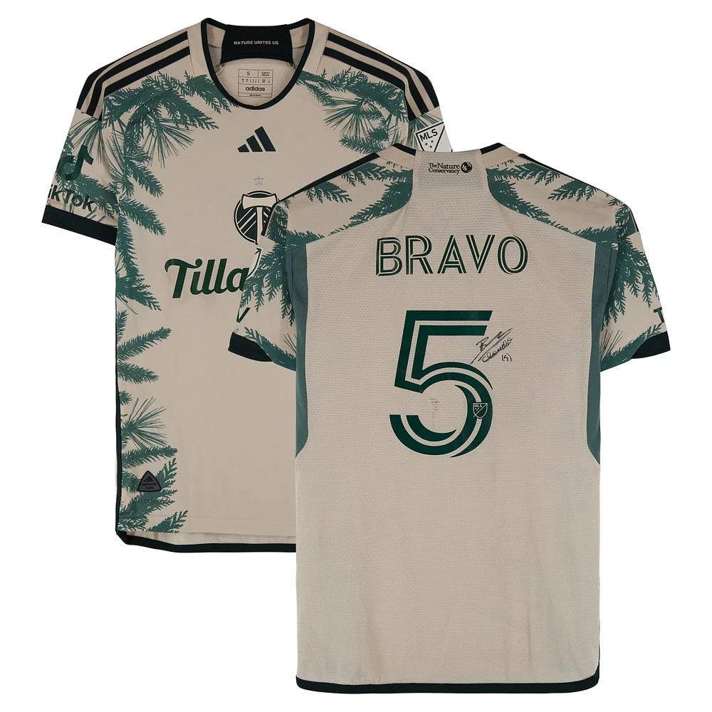 Claudio Bravo Portland Timbers Autographed Match-Used #5 Tan adidas Jersey from the 2024 MLS Season - Size S