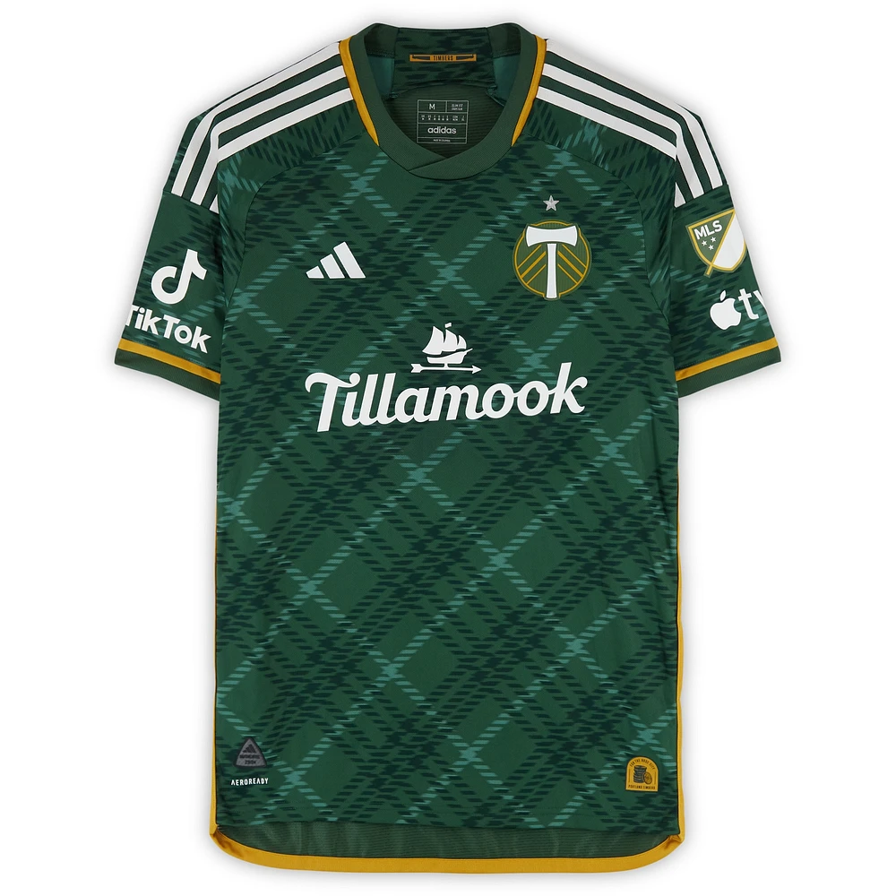 Cristhian Paredes Portland Timbers Autographed Match-Used #22 Green adidas Jersey from the 2024 MLS Season - Size M