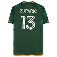 Dario Zuparic Portland Timbers Autographed Match-Used #13 Green adidas Jersey from the 2024 MLS Season - Size L