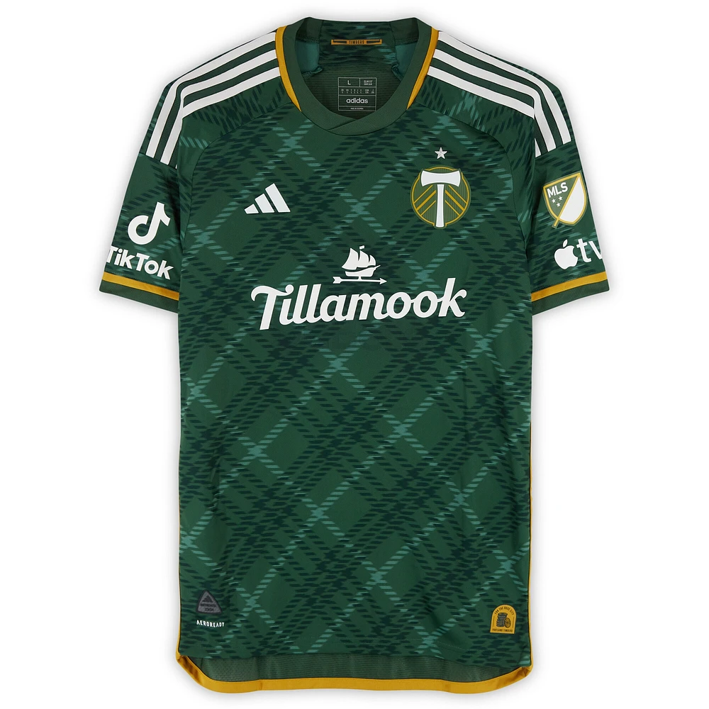 Dario Zuparic Portland Timbers Autographed Match-Used #13 Green adidas Jersey from the 2024 MLS Season - Size L