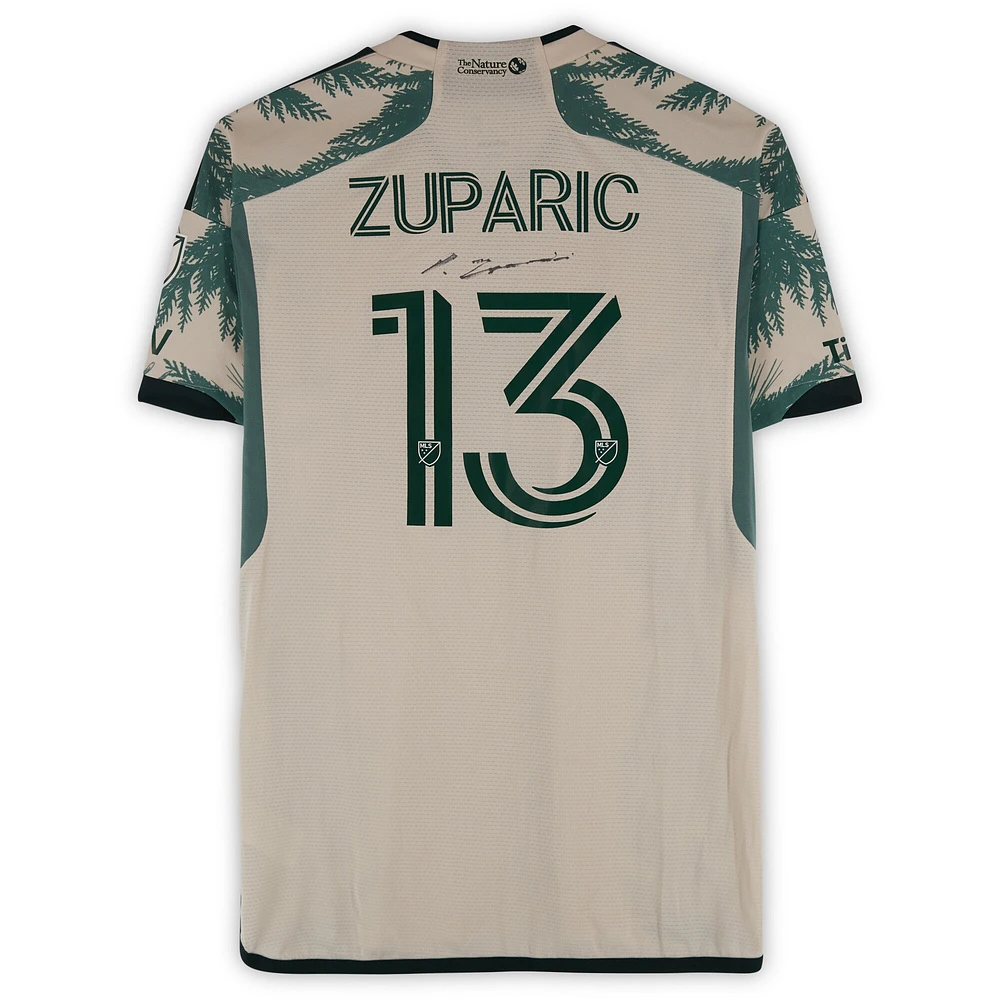 Dario Zuparic Portland Timbers Autographed Match-Used #13 Tan adidas Jersey from the 2024 MLS Season - Size L