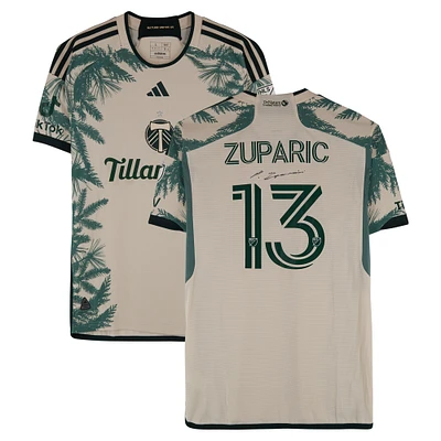 Dario Zuparic Portland Timbers Autographed Match-Used #13 Tan adidas Jersey from the 2024 MLS Season - Size L