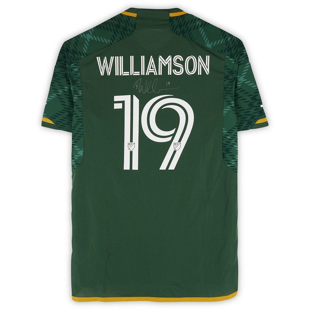 Eryk Williamson Portland Timbers Autographed Match-Used #19 Green adidas Jersey from the 2024 MLS Season - Size M