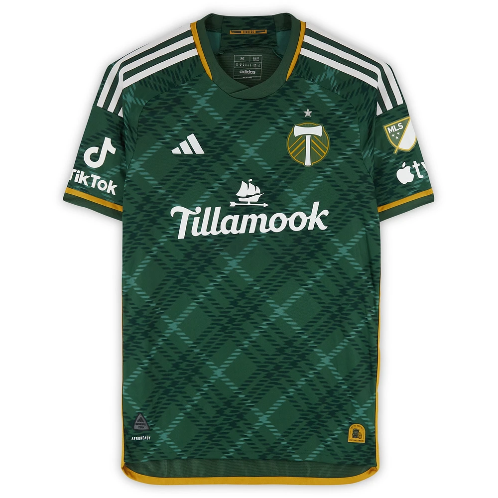 Eryk Williamson Portland Timbers Autographed Match-Used #19 Green adidas Jersey from the 2024 MLS Season - Size M