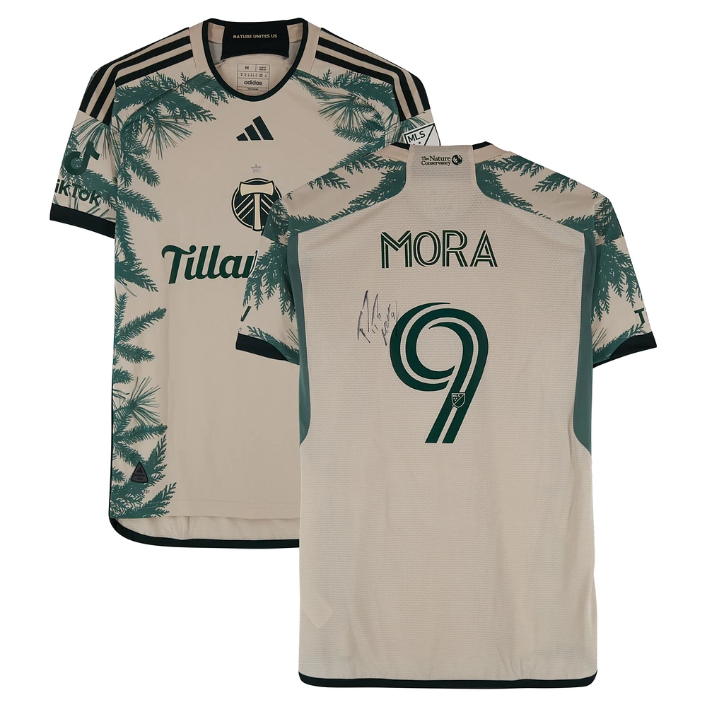 Felipe Mora Portland Timbers Autographed Match-Used #9 Tan adidas Jersey from the 2024 MLS Season - Size M
