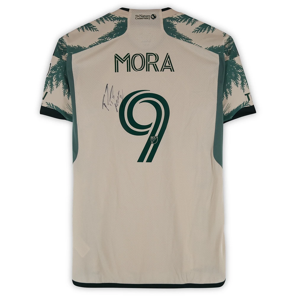 Felipe Mora Portland Timbers Autographed Match-Used #9 Tan adidas Jersey from the 2024 MLS Season - Size M