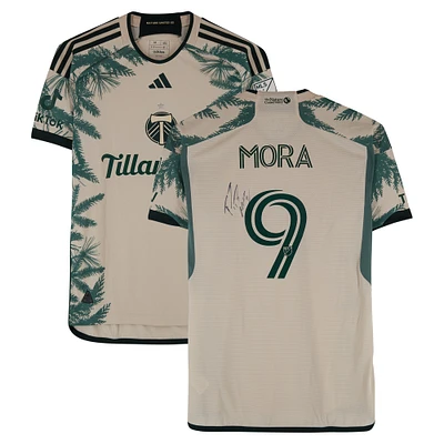 Felipe Mora Portland Timbers Autographed Match-Used #9 Tan adidas Jersey from the 2024 MLS Season - Size M