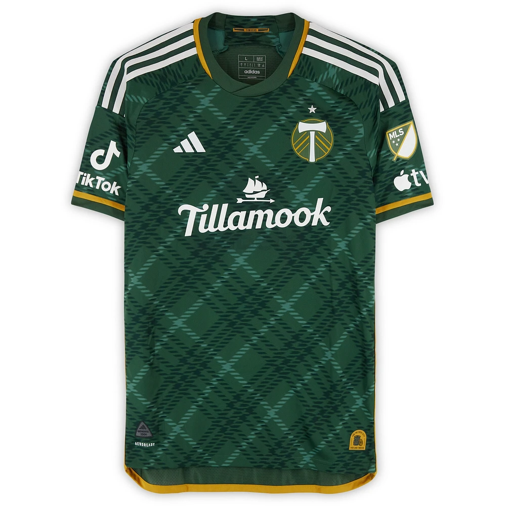 Juan Mosquera Portland Timbers Autographed Match-Used #29 Green adidas Jersey from the 2024 MLS Season - Size L