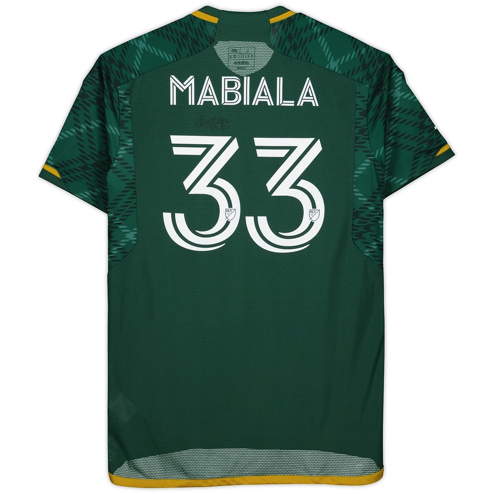 Larrys Mabiala Portland Timbers Autographed Match-Used #33 Green Jersey from the 2023 MLS Season