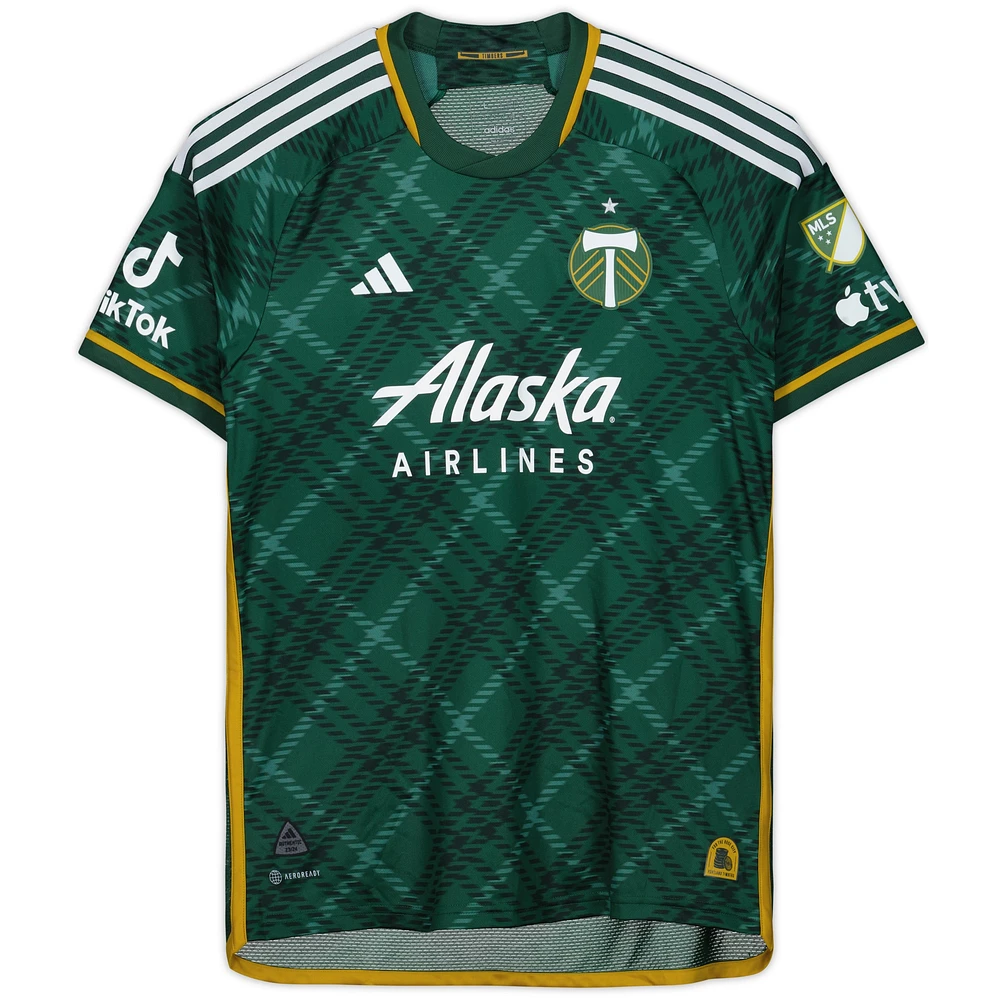Larrys Mabiala Portland Timbers Autographed Match-Used #33 Green Jersey from the 2023 MLS Season