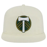 Casquette de golf à visière snapback Portland Timbers 2025 Kickoff de New Era pour homme, couleur crème