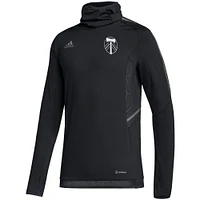 Men's adidas Black Portland Timbers COLD.RDY Raglan Warmup Pullover Jacket