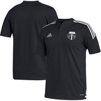 Men's adidas Black Portland Timbers Henley AEROREADY Polo