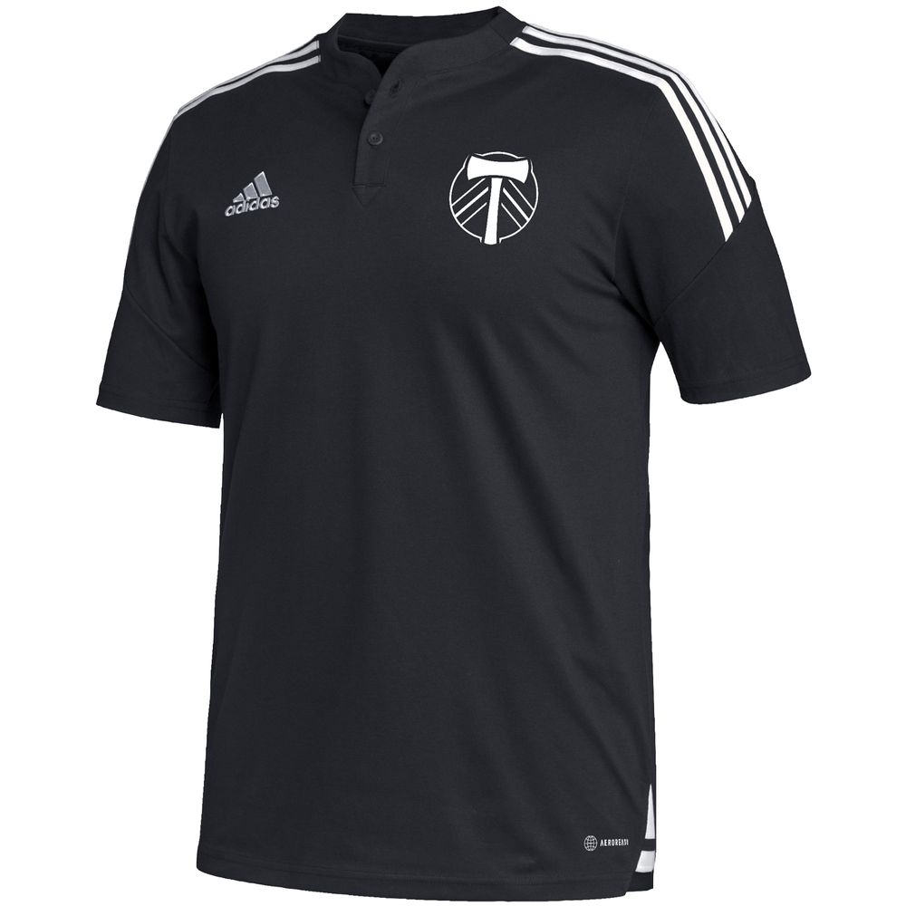 Men's adidas Black Portland Timbers Henley AEROREADY Polo