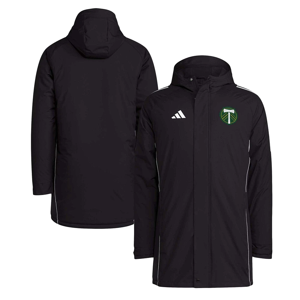 Men's adidas Black Portland Timbers Tiro 24 Full-Zip Hoodie Winter Parka