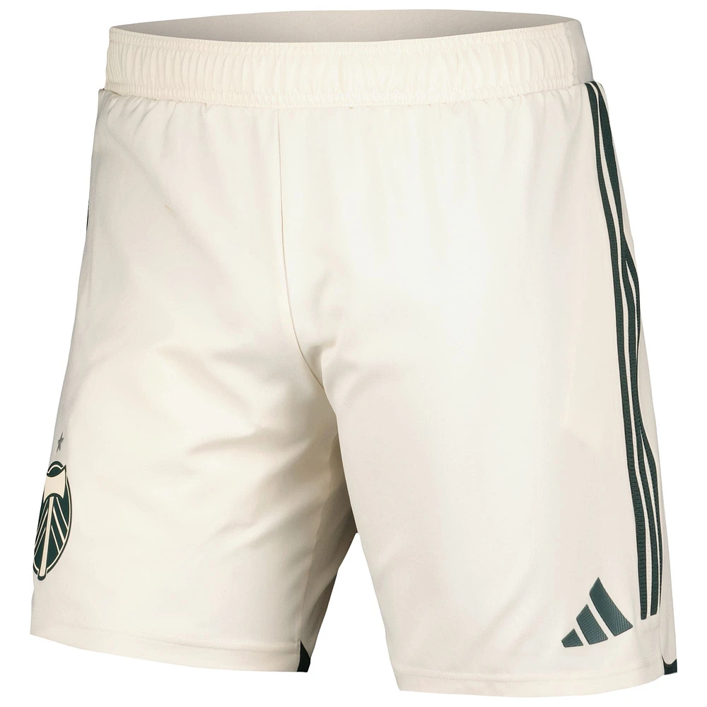 Short adidas Portland Timbers 2024 extérieur authentique pour homme crème