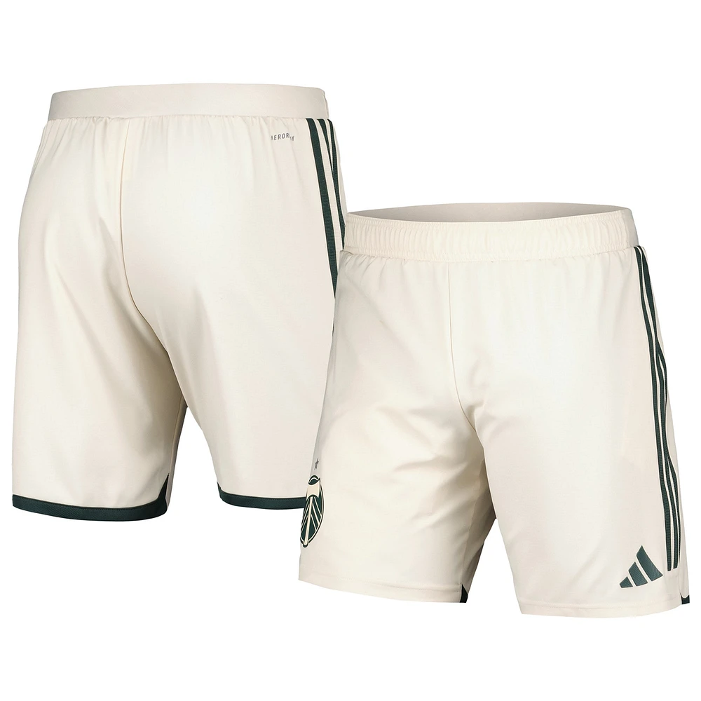 Short adidas Portland Timbers 2024 extérieur authentique pour homme crème