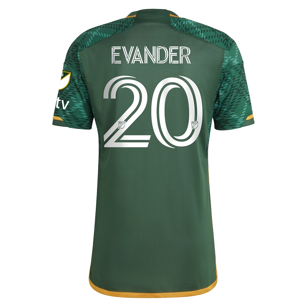 Men's adidas Evander Green Portland Timbers 2023 Plaid Kit Authentic Jersey