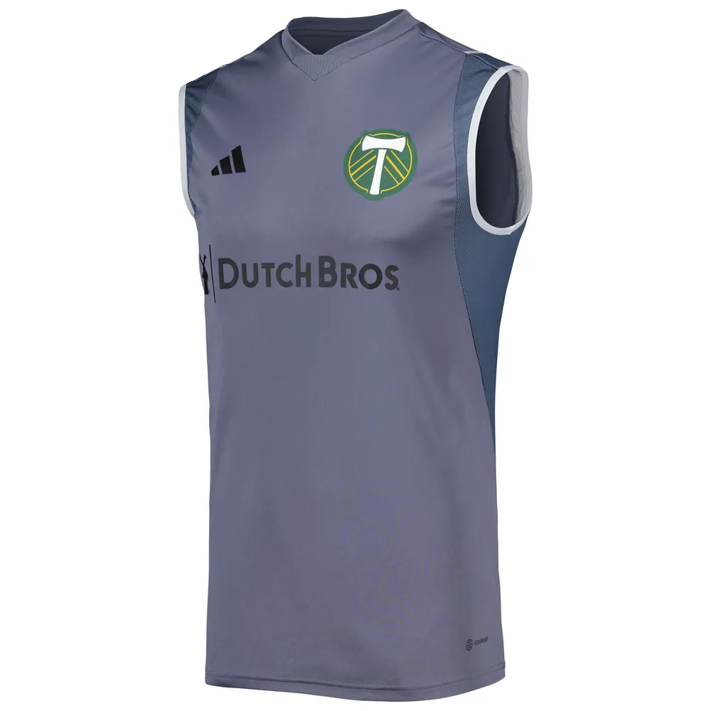 Men's adidas Gray Portland Timbers 2023 On-Field Sleeveless Training Jersey