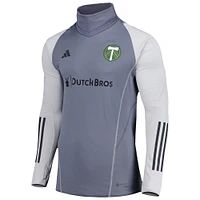 Men's adidas Gray Portland Timbers Warm Raglan COLD.RDY Top