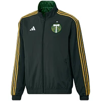 Veste réversible de l'équipe adidas Portland Timbers 2023 On-Field Anthem pour hommes, entièrement zippée, verte