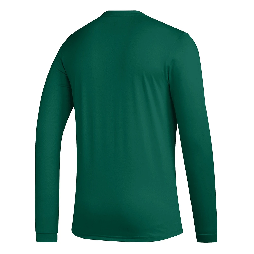 T-shirt AEROREADY à manches longues adidas Portland Timbers Club DNA vert pour homme