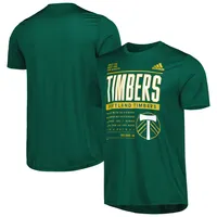 T-shirt adidas Performance vert Portland Timbers Club DNA pour hommes