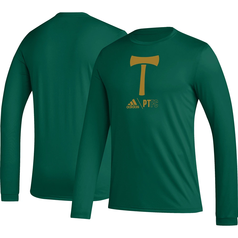 Men's adidas Green Portland Timbers Icon AEROREADY Long Sleeve T-Shirt