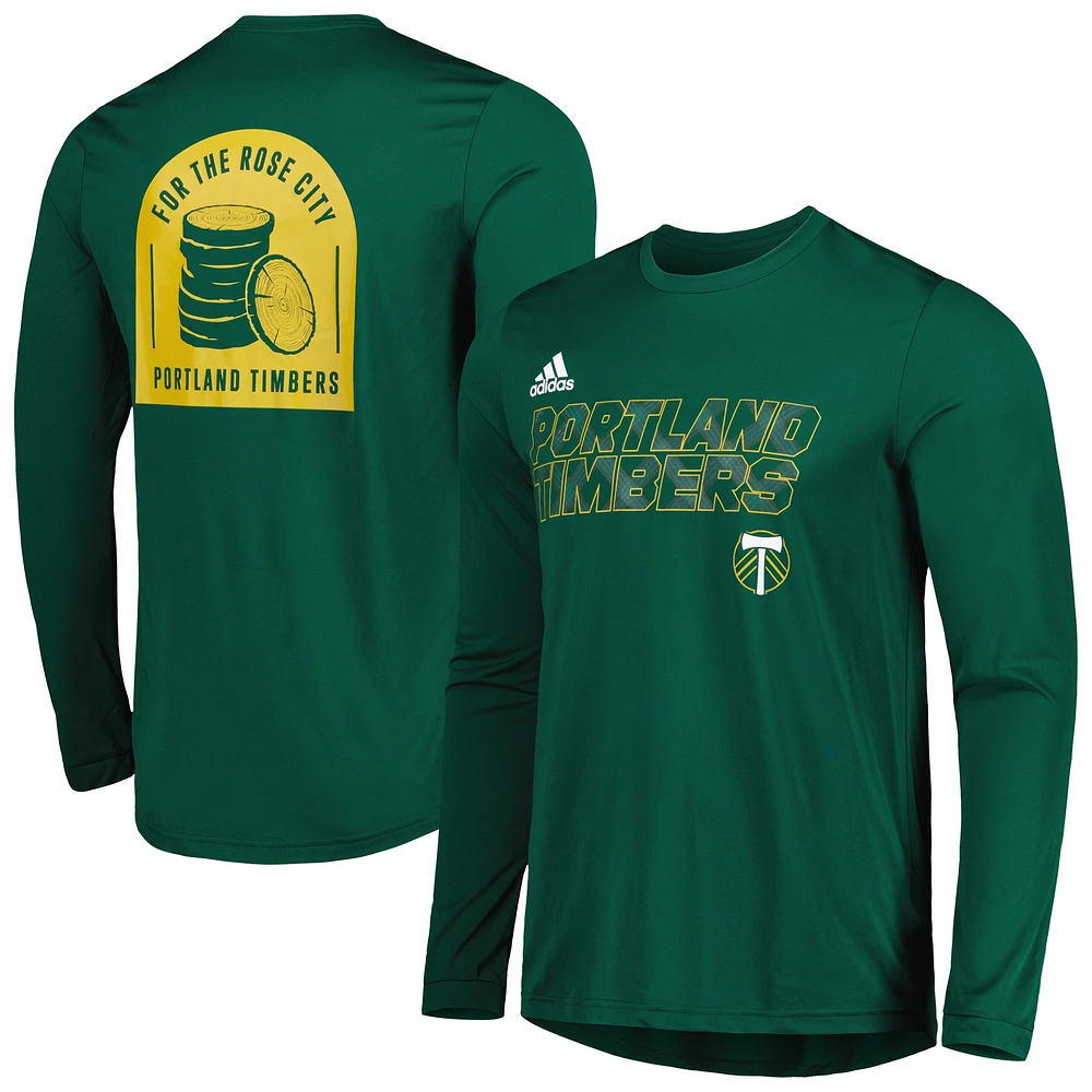 T-shirt à manches longues adidas Portland Timbers Jersey Hook AEROREADY vert pour homme